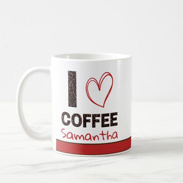 Mug Conception de nom personnalisé pour amateur de caf (Gauche)