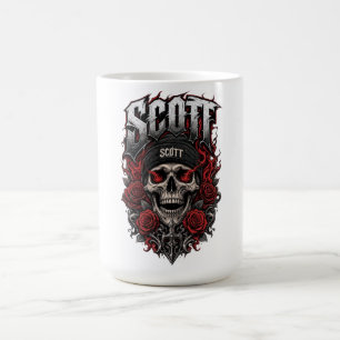 Mug Conception de nom personnalisé Scott Gothic Skull