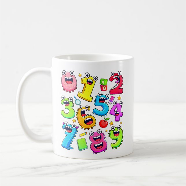 Mug Conception de nombres de dessin animé drôle de jou (Gauche)