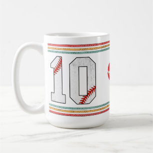 Mug Conception de numéro 10 de baseball rétro vintage