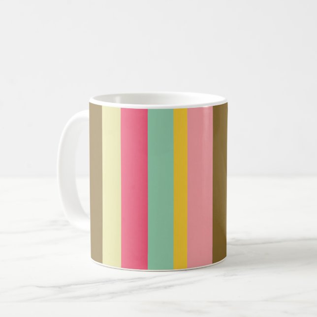 Mug Conception de palette de couleurs à rayures d'été (Devant gauche)