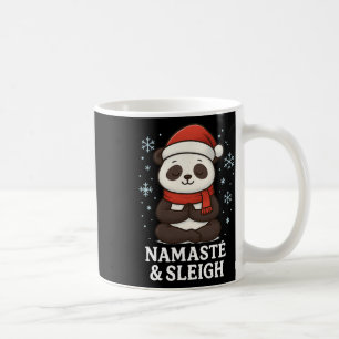 Mug Conception de panda de yoga de Noël Namasté et tra