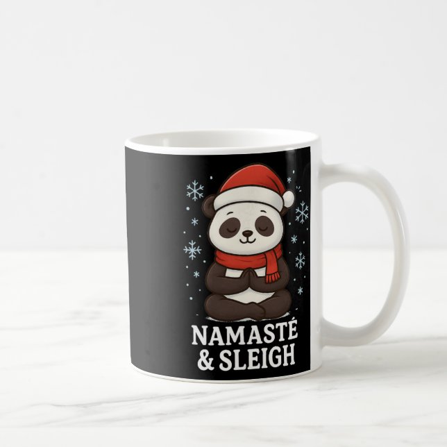 Mug Conception de panda de yoga de Noël Namasté et tra (Droite)