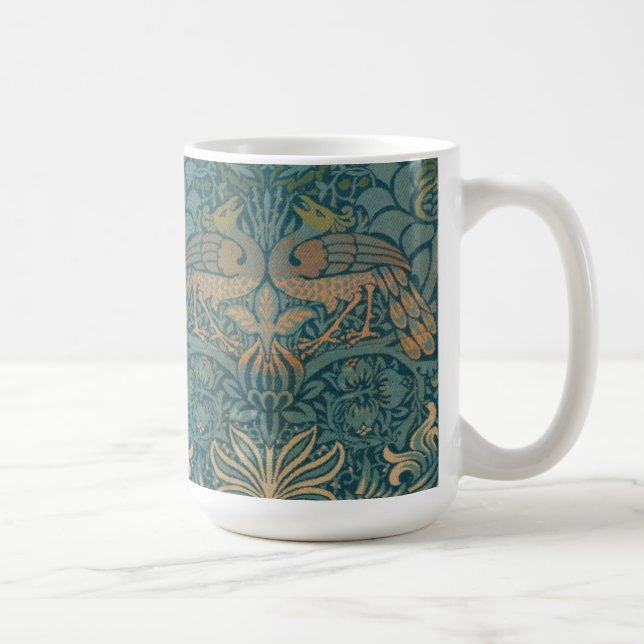 Mug Conception de paon de William Morris et de textile (Droite)