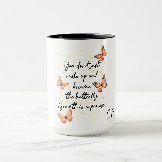 Mug Conception de papillon orange  (Centre)