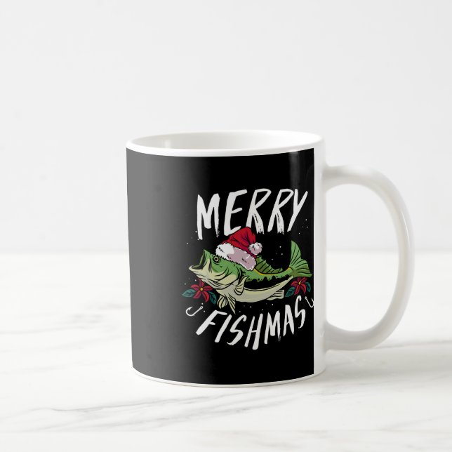 Mug Conception de pêche à thème de Noël drôle - Joyeux (Droite)