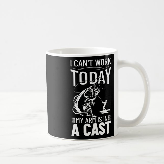 Mug Conception de pêche Je ne peux pas travailler aujo (Droite)