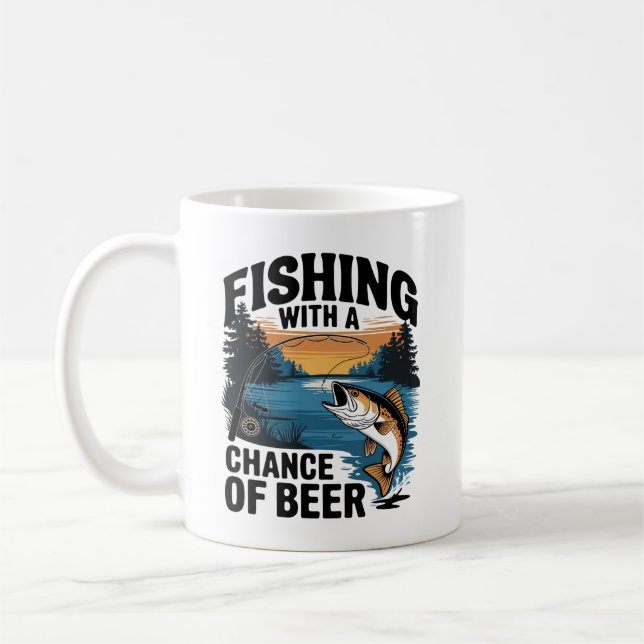 Mug " Conception de pêche : "Pêche avec une chance de  (Gauche)