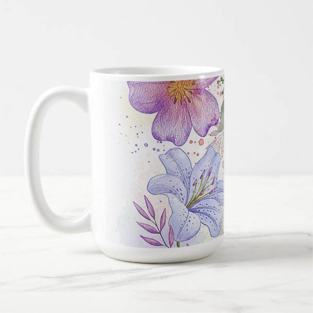 Mug Conception de peinture à l'eau de tournesol (Gauche)