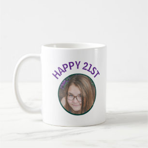 Mug Conception de photo d'anniversaire 21 ans personna