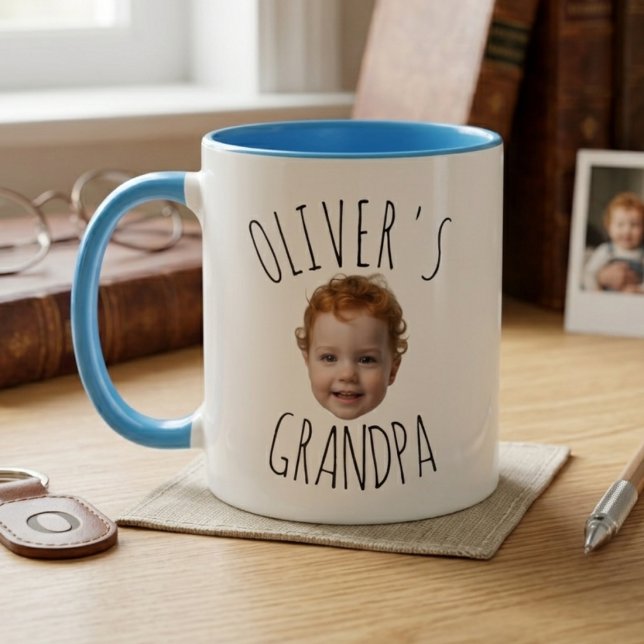Mug Conception de photo de grand-père au visage de béb (Créateur téléchargé)