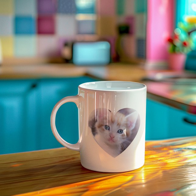 Mug Conception de photo simple à deux cœurs (Simple Two Heart Photo Design Coffee Mug)