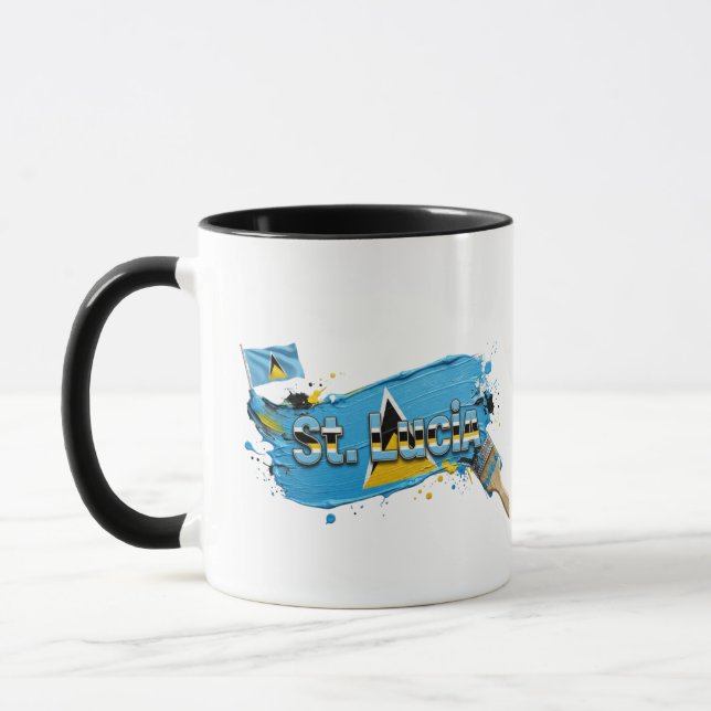 Mug Conception de pinceau de peinture de Sainte-Lucie  (Gauche)