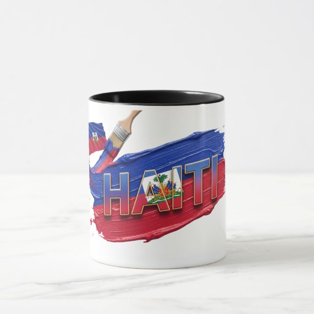 Mug Conception de pinceau de peinture haïtienne | Fier (Centre)