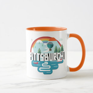 Mug Conception de Pittsburgh, paysage urbain de la