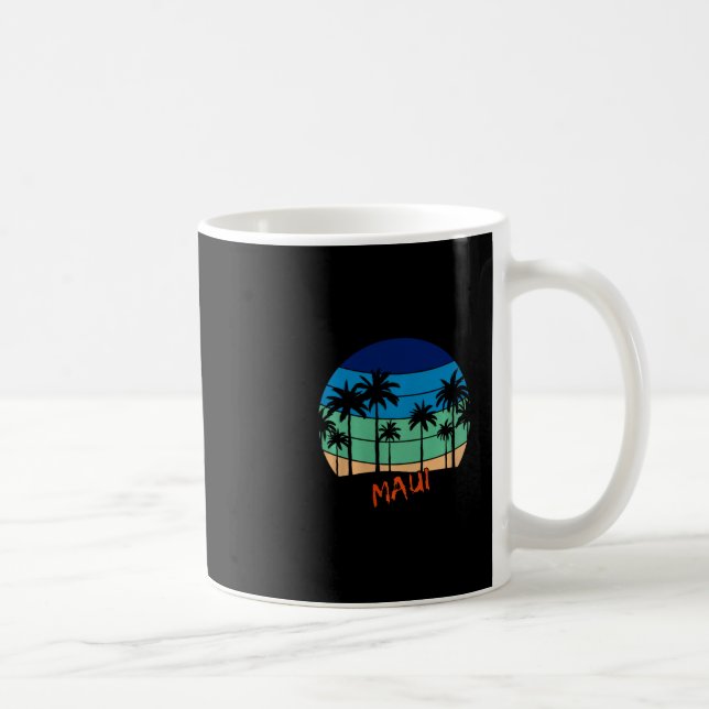Mug Conception de plage de coucher de soleil Rétro Vin (Droite)