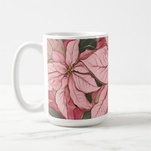 Mug Conception de poinsettia de Noël rose