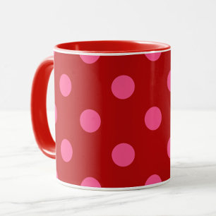 Mug Conception de points rouges bordeaux roses