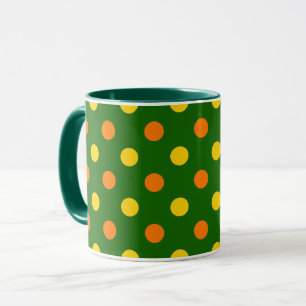 Mug Conception de pois orange jaune vert