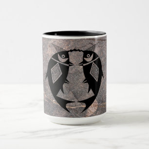Mug conception de poterie de mimbres