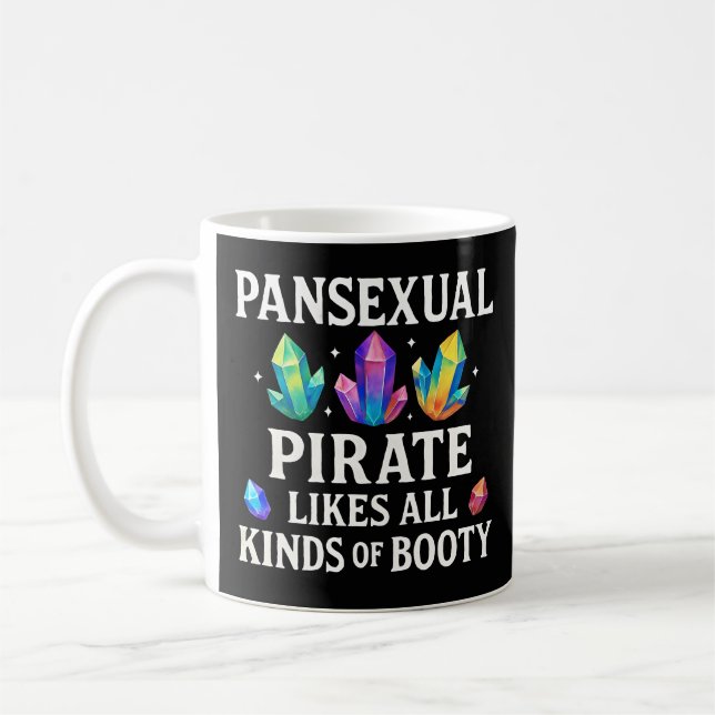 Mug Conception de pun de cul de pirate pansexuel drôle (Gauche)