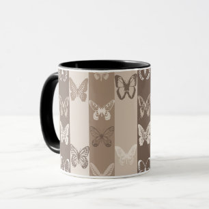 Mug Conception de rayures de papillon de terre neutre 