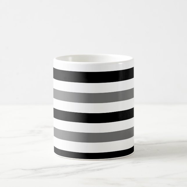 Mug Conception de rayures noires et blanches Ahs  (Centre)