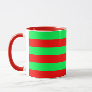 Mug Conception de rayures rouges et vertes