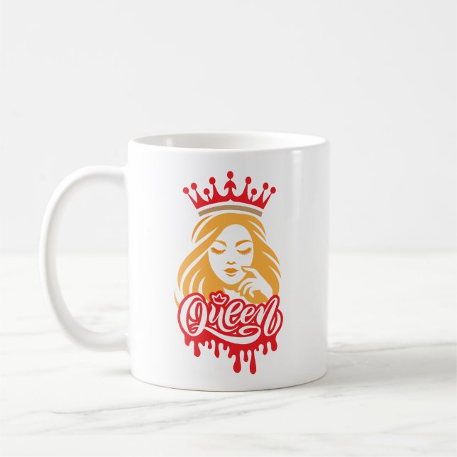 Mug Conception de Reine – Couronne Royale Élégante (Gauche)