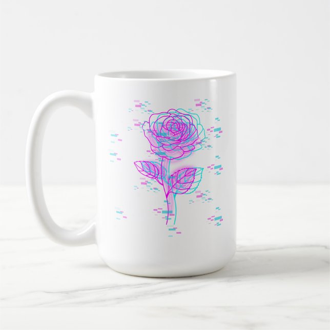 Mug Conception de rose de pépin de néon (Gauche)