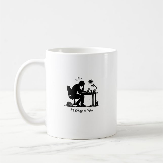 Mug Conception de santé mentale inspirante au repos  (Gauche)