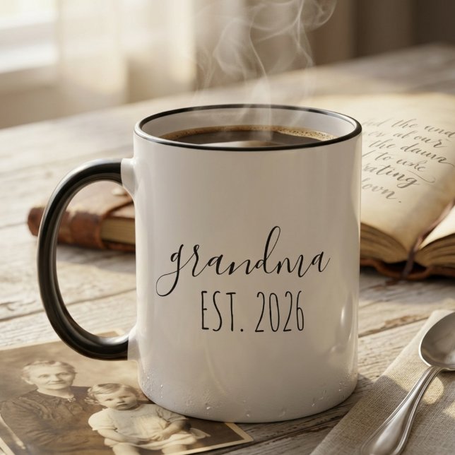 Mug Conception de script élégant année d'estimation gr (Créateur téléchargé)