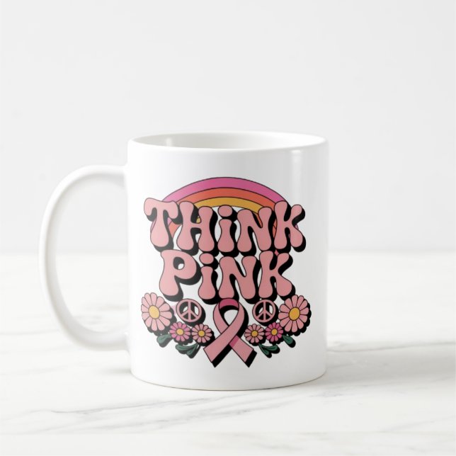 Mug Conception de sensibilisation au cancer du sein Th (Gauche)