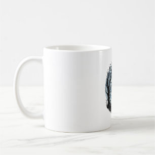 Mug Conception de silhouette d'arbre de lune hurleur d