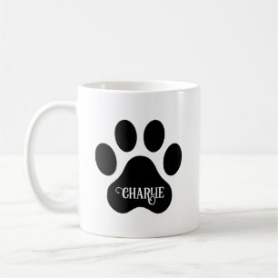 Mug Conception de silhouette de nom de patte de chien