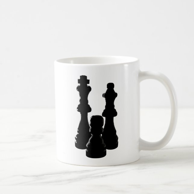 Mug Conception de silhouette de pièce d'échecs (Droite)