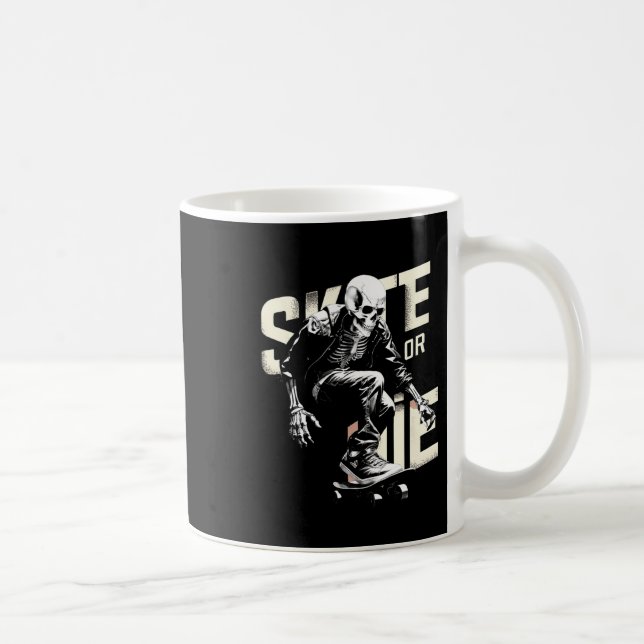Mug Conception de skater squelette Skate ou mourir Ska (Droite)