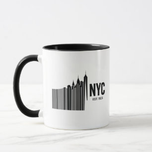 Mug Conception de Skyline de Code-Barres Minimaliste N