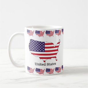 Mug Conception de souvenir de drapeau et de carte des 