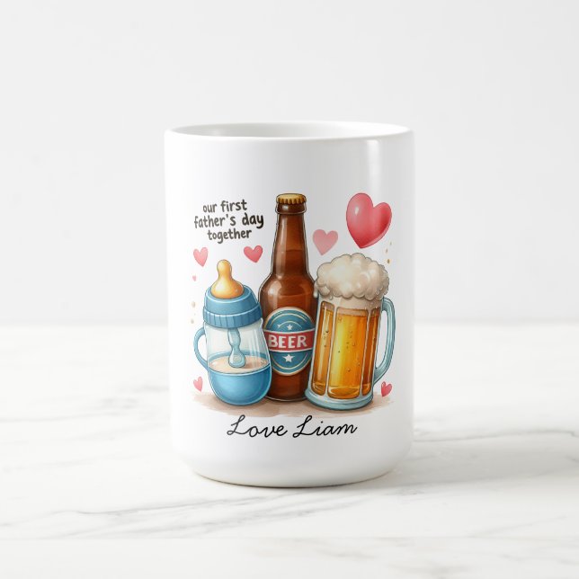 Mug Conception de souvenir de première fête des pères  (Centre)