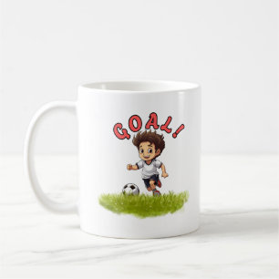 Mug Conception de sport de dessin animé de football mi