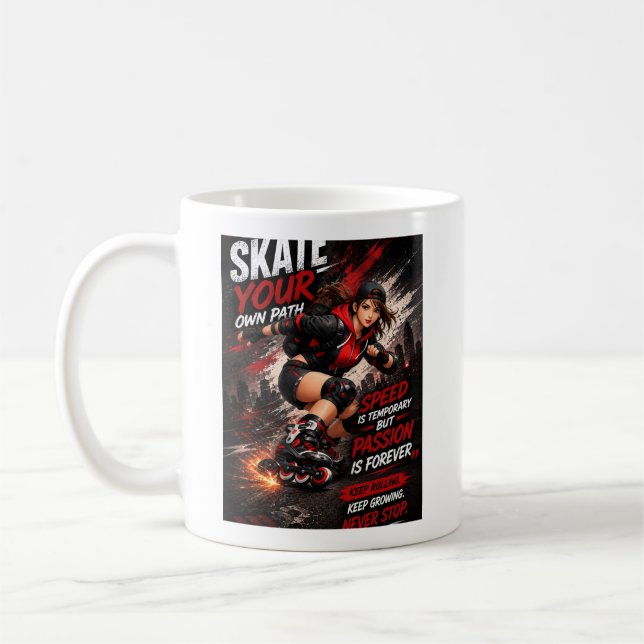 Mug Conception de sport motivationnel pour patiner à s (Gauche)