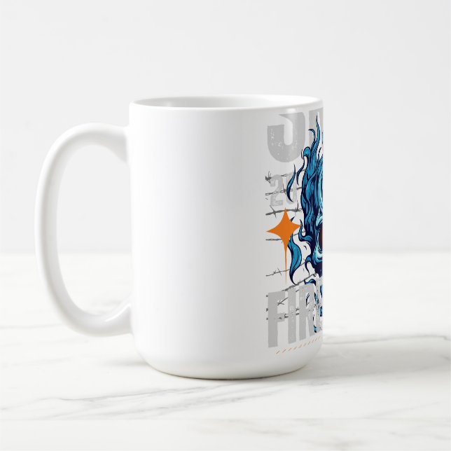 Mug Conception de streetwear Crâne Flamboyant Bleu | G (Gauche)