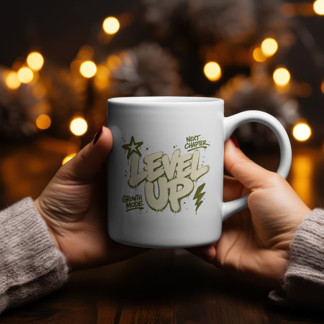 Mug Conception de streetwear graffiti Level Up (Créateur téléchargé)