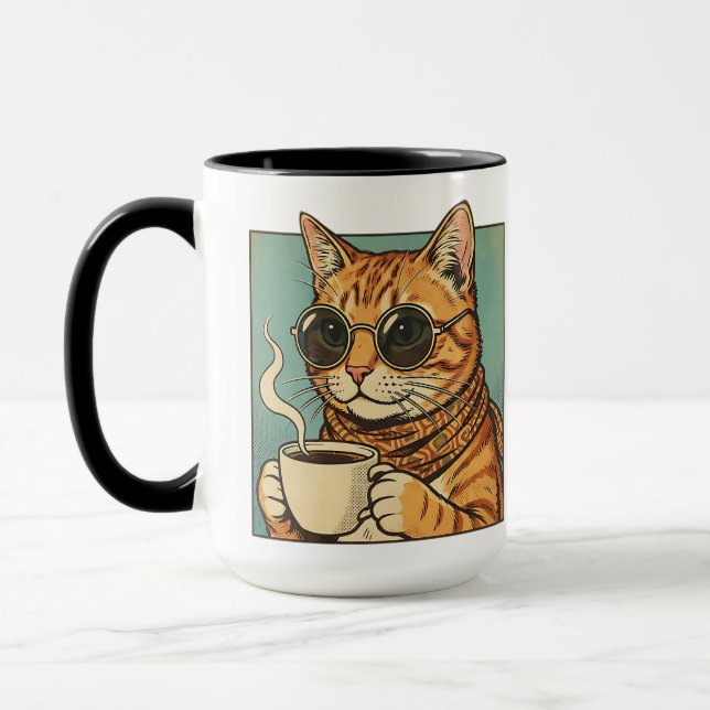 Mug Conception de style rétro pour les amateurs de cha (Gauche)