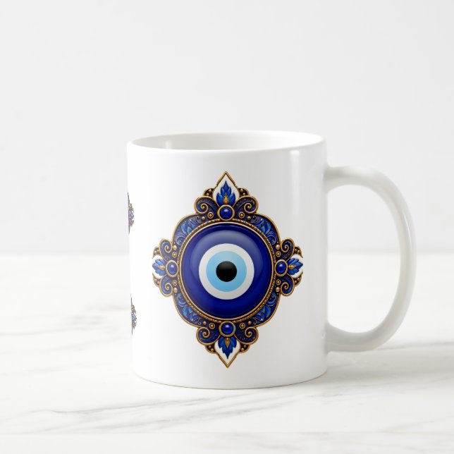 Mug Conception de sublimation d'œil maléfique bleu orn (Droite)