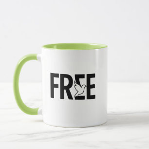 Mug Conception de symbole de colombe de typographie li