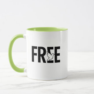 Mug Conception de symbole de colombe de typographie li