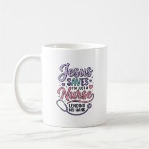 Mug Conception de t-shirt Jésus Sauve l'infirmière Foi
