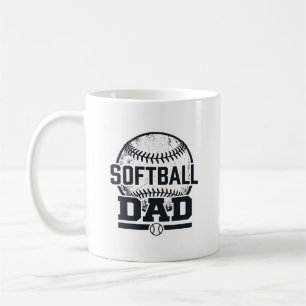 Mug Conception de T-Shirt Vectoriel Papa Softball Vint